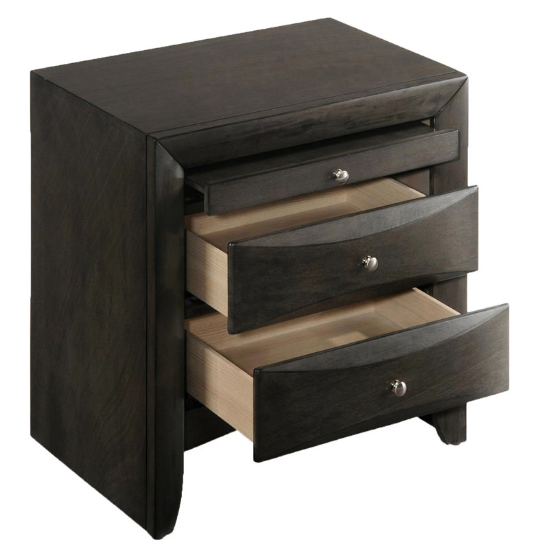 Modern Oak Nightstand With Two Drawers - Bedroom Organization Solution 2 For Stylish & Functional, Oak