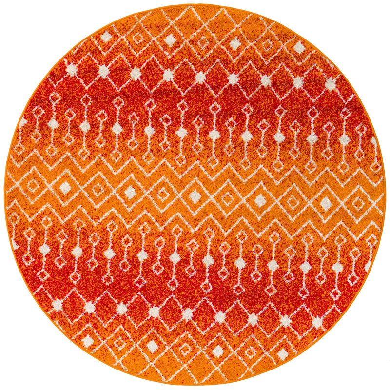Abstract Indoor Rug, Round 6'