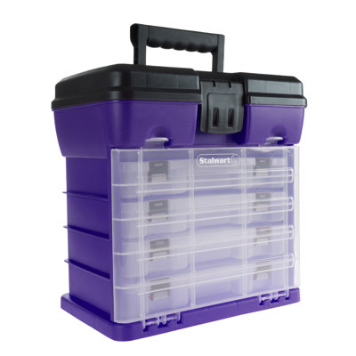 Stalwart Portable Tool Box - Small Parts Organizer with Drawers and Customizable Compartments for Hardware, Fishing Tackle, Beads, or Crafts