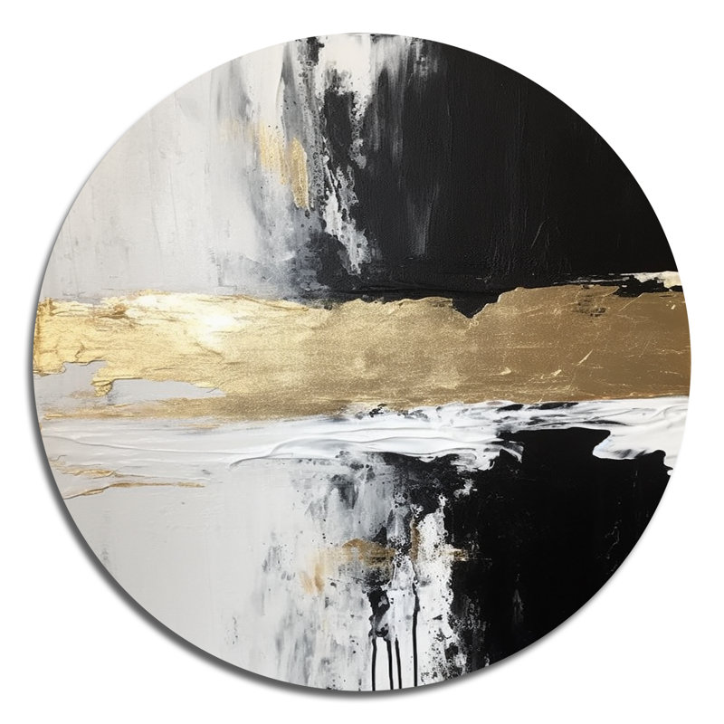 Elie - art abstrait rond en métal, H 23 po x l 23 po 