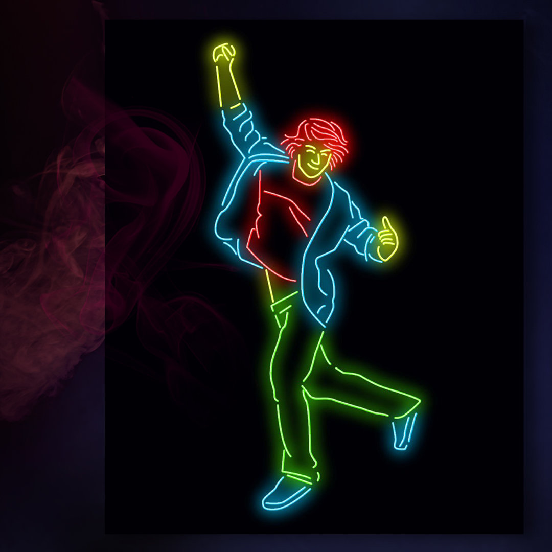 Neon Sign Break Dancer Wall Décor
