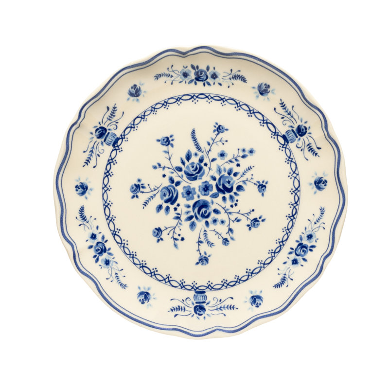 Vila Salad Plates, Beige/Blue