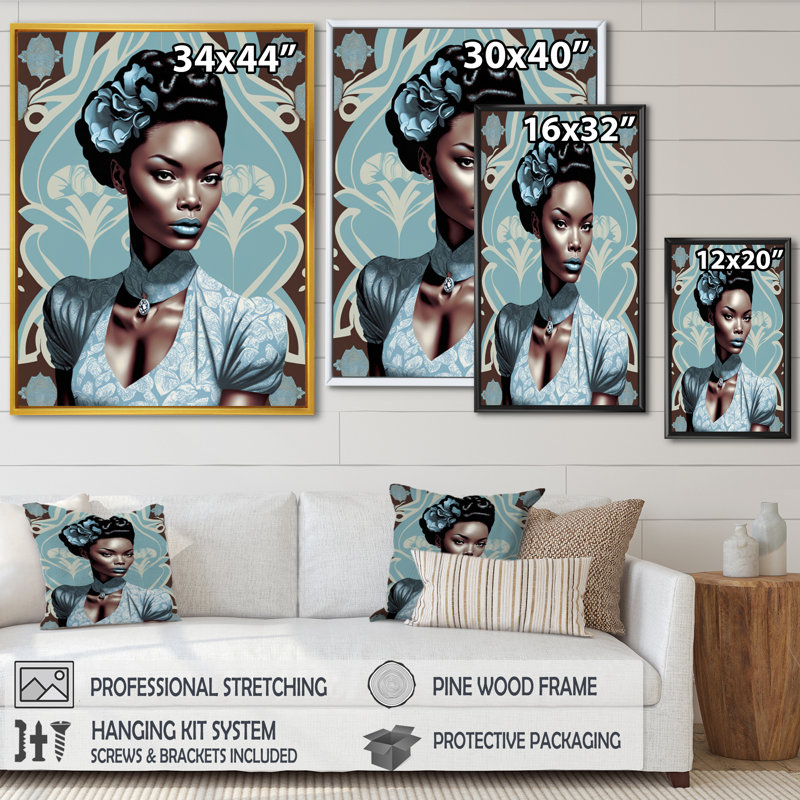 «Cleasby Retro Haute Couture African American Lady II», reproduction sur toile, H 40 po x l 30 po x P 1,5 po
