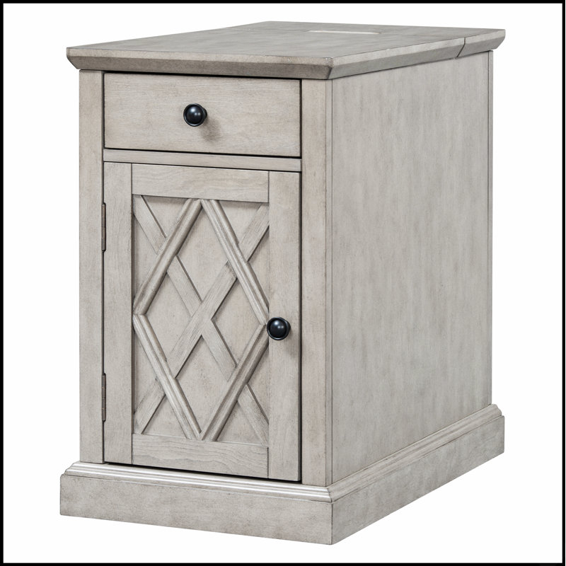 Table de bout à chargement classique avec ports USB et rangement, parfaite pour la commodité moderne et le design élégant.