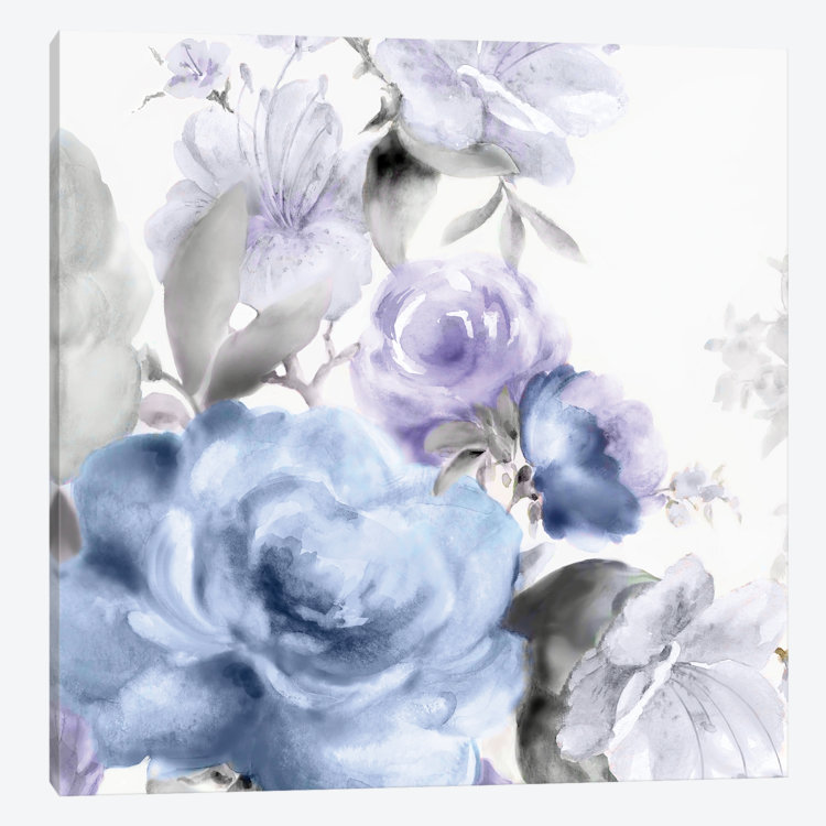 «Floral I», impression sur toile, H 12 po x l 12 po x P 0,75 po, Toile tendue, Pas de tapis