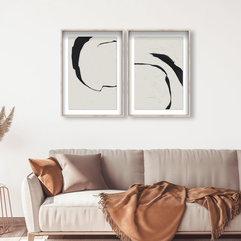Positive Spaces Set by Oliver Gal, 46.5" H x 31.5" W, Natural Oak Shadowbox