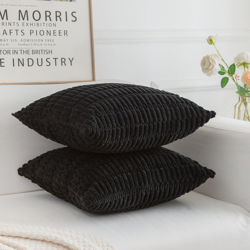 Housse de coussin Boho, Noir