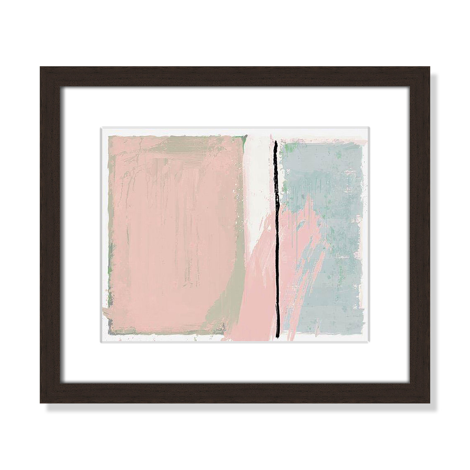 Pastel Opulance Print, White, Walnut Box Picture Framed, 13" H x 15" W x 1.25" D
