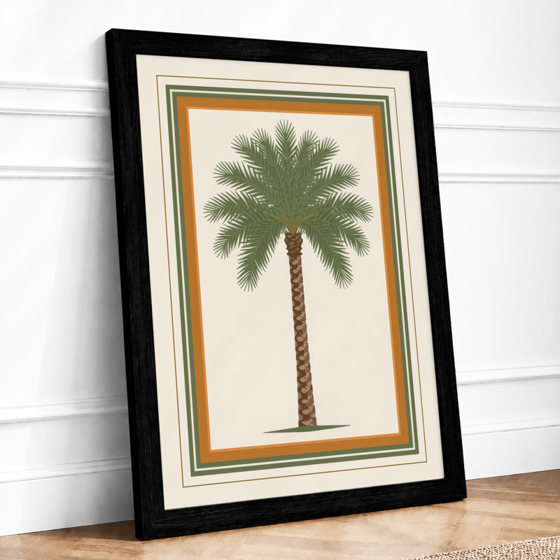 Solitary Palm Study Botanical - Print, A2 - 59.4 x 42.0 cm, Black