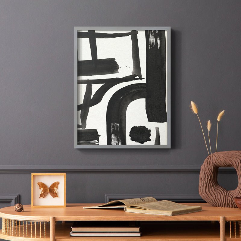 «Inkwell Intersect I», reproduction encadrée - bois massif, H 20 po x l 16 po, Cadre simple blanc