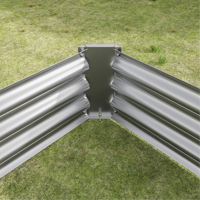 Raised Garden Bed Kit - Metal Raised Bed Garden 7.6X3.7X0.98Ft For Flower Planters, Vegetables Herb Silver, Silver
