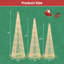 3 Piece Set Christmas Cone Trees Glittered Lighted Display