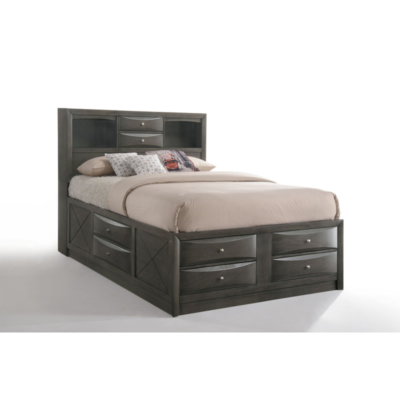 Ellisson Standard Bed with Drawers, Queen, Gray