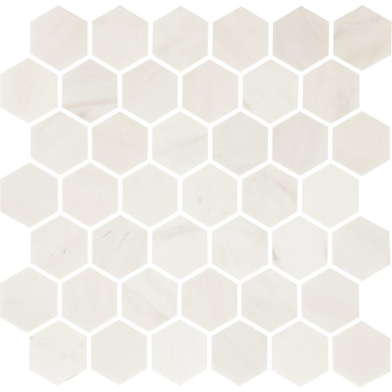 Daltile Eclessia Marble Natural Stone 2-in Hexagon Mosaic Honed (10 PCS Per Carton) (9.70 SQFT Per Carton), Pacifica