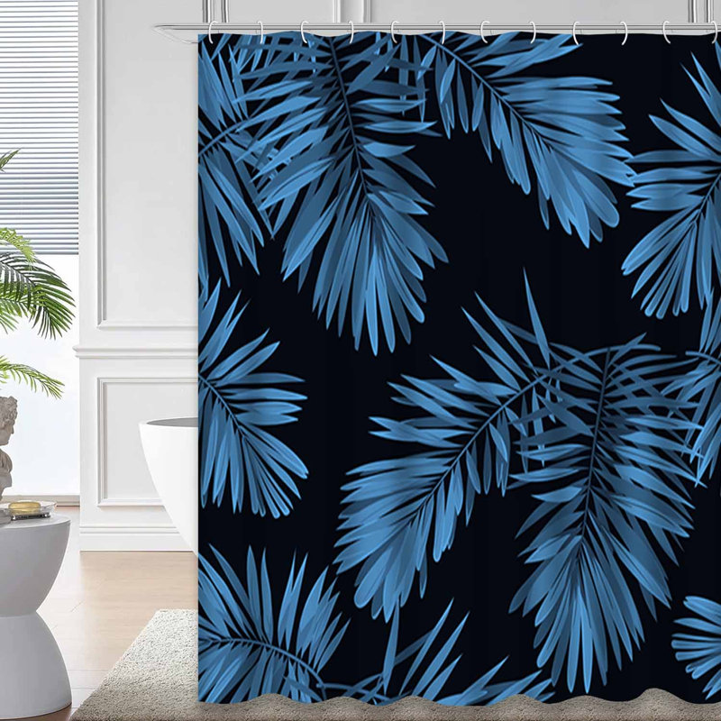Rideau de douche Indigo Monstera Palm, L 72 po x l 78 po