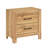 Natural Finish 2-Drawers Nightstand Storage Bedroom Furniture, Black Handles Bedside Table 1Pc-822820981