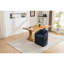 Fauteuil de salle à manger 30 pièces en tissu chenille avec coussin de dossier et roues, bleu ergonomique universel-1502207652