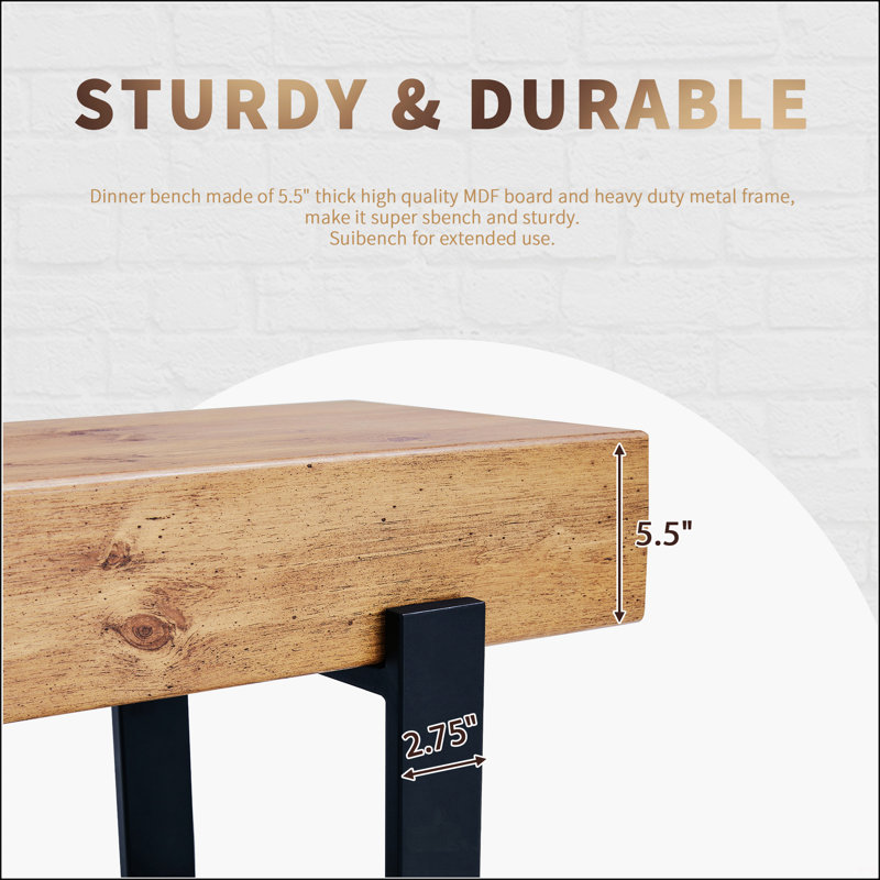 Versatile And Sturdy 59" Dining Bench For Various Settings