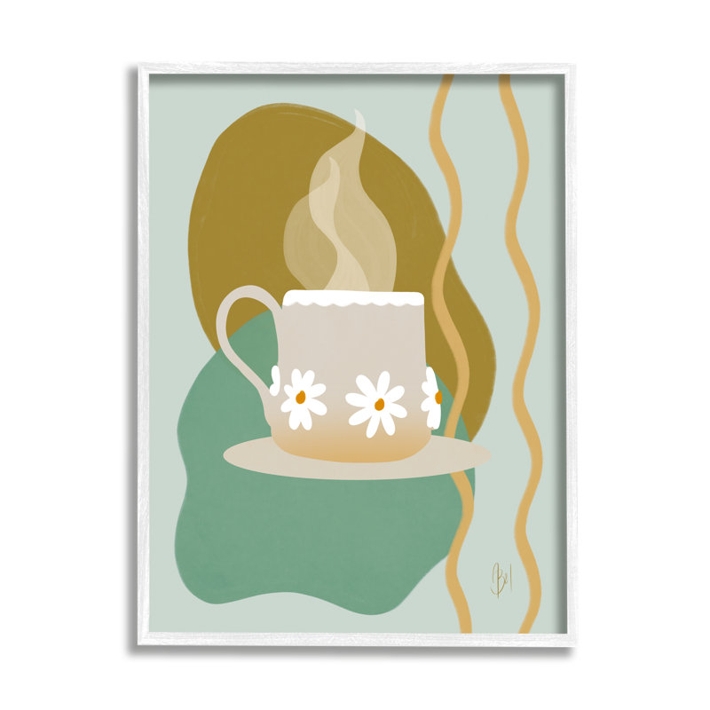 «Contemporary Coffee Cup Shapes On Wood» par Birch & Ink, impression, H 11 po x l 14 po