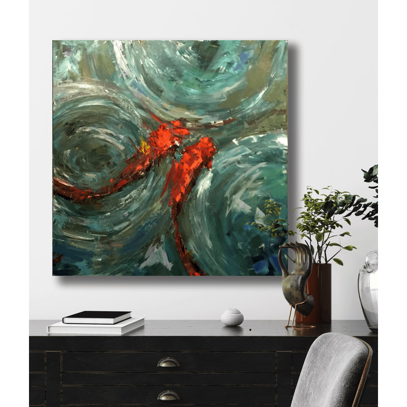 Good Fortune II - Artist Enhanced Canvas Print, Black Framed Canvas, 36" H x 36" W x 1.75" D
