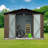 Metal Garden Sheds 8Ft×6Ft Outdoor Storage Sheds Brown + Black