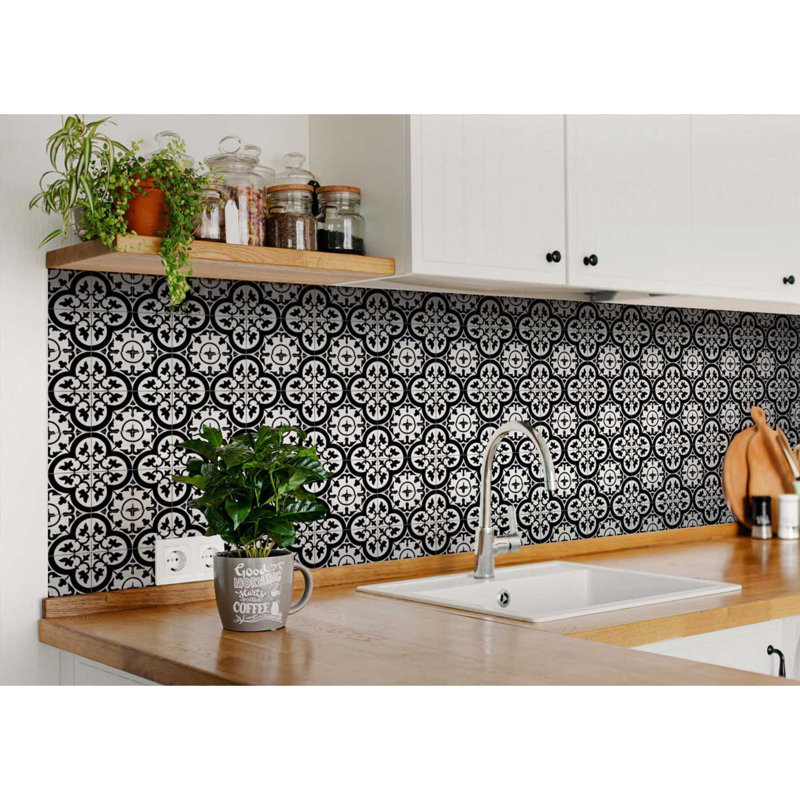 4'' W x 4'' L Vinyl Peel and Stick Field Tile