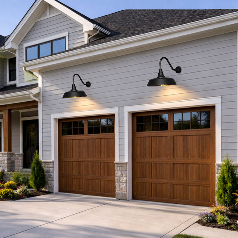 Luminaire de grange noir, H 22 po x l 24 po x P 33 po