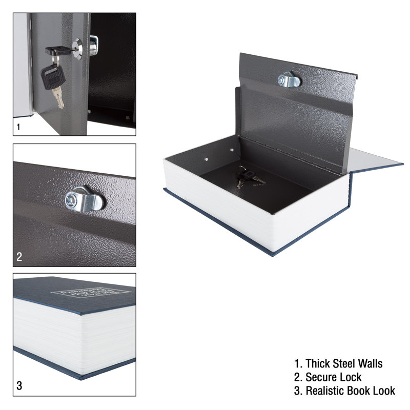 Stalwart Book Safe with Key - Hidden Lock Box