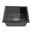 Évier de cuisine encastré en granite à simple cuve en granite avec support à roulettes L 15 po x l 17 po-123687604-109101371