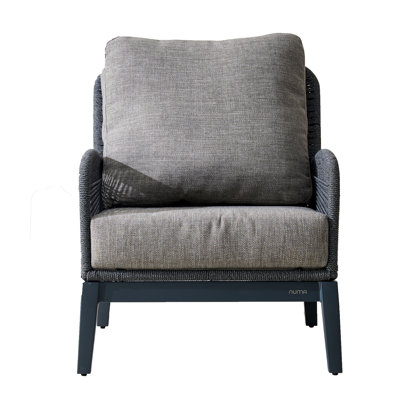 Bellaire W30.1" Patio Outdoor Aluminum Rope Weaving Single Sofa With Gray Cushions Set Of 2
