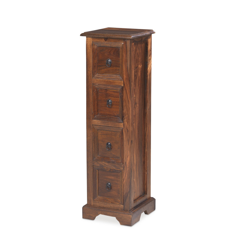Ironwork Solid Wood 88cm H Library Style Media Drawers
