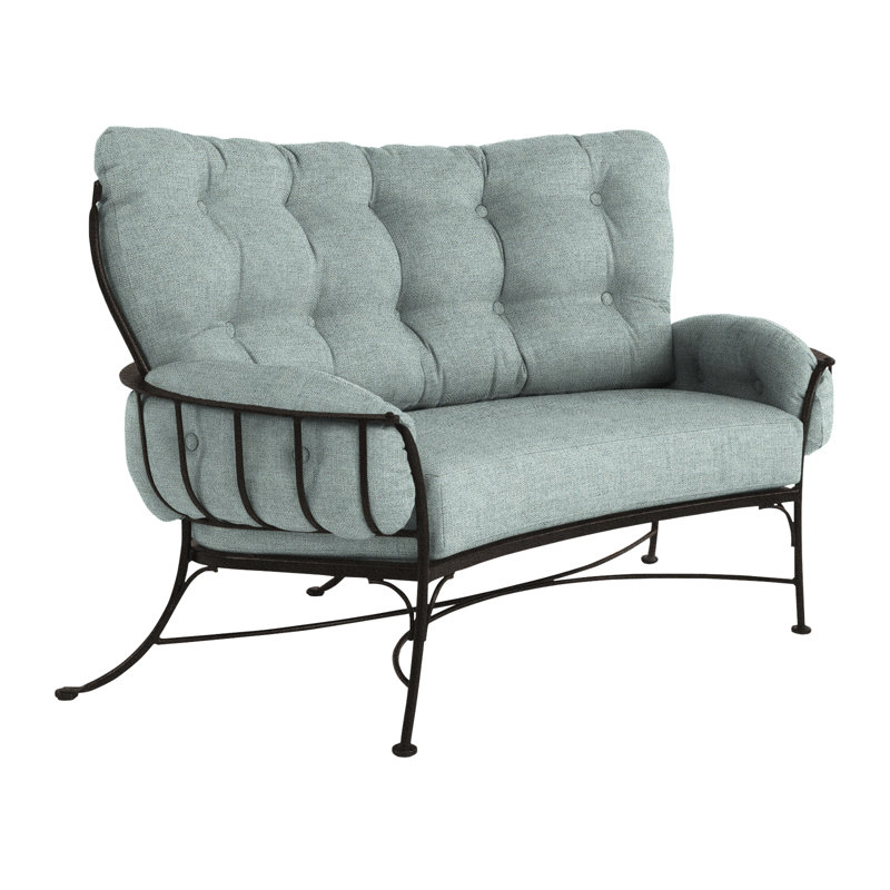 Monterra Outdoor 2 - Seat Loveseat, Carbon Black, Alcazar Redwood