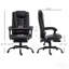 Fauteuil de massage vibrant 7 points, fauteuil inclinable de direction haut dossier avec support lombaire, repose-pieds, dossier inclinable, hauteur réglable, noir