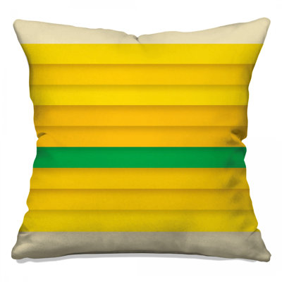 Coussins décoratifs à rayures jaunes et vertes