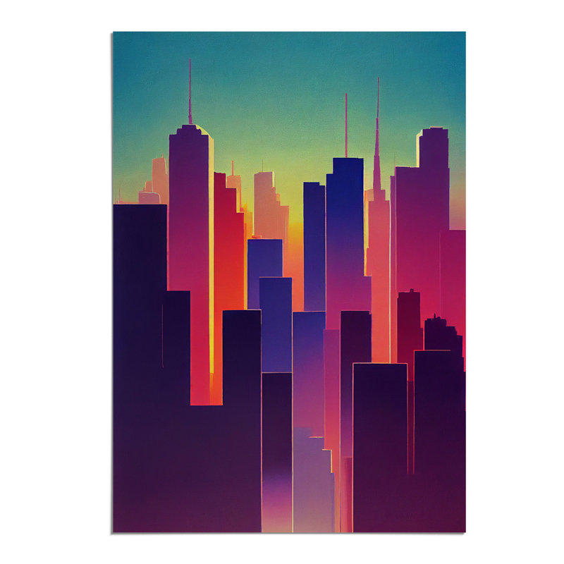 Bright City Skyline - Print, Paper, No Matte, 42cm H x 29.7cm W