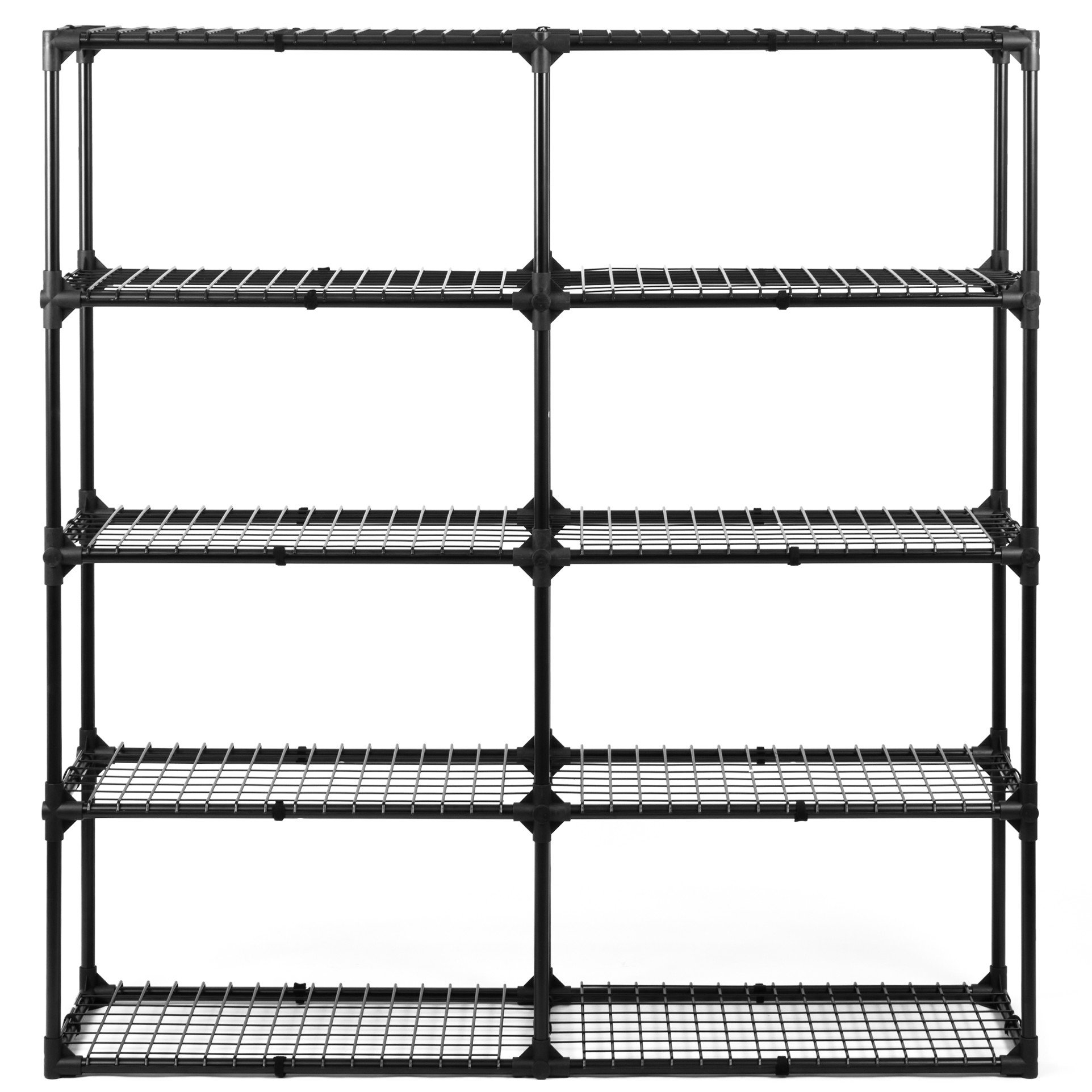 IntrospectiveIncline 5-Shelf Wire Rack 2Pack Heavy Duty, Black Steel ...
