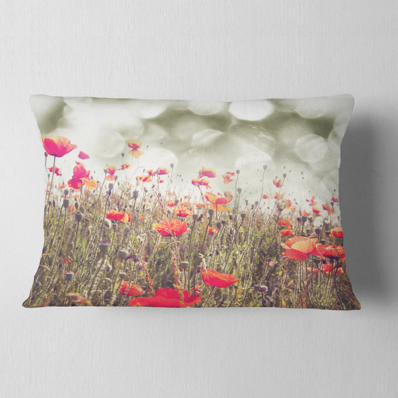 Coussin Red Poppy Flowers Meadow