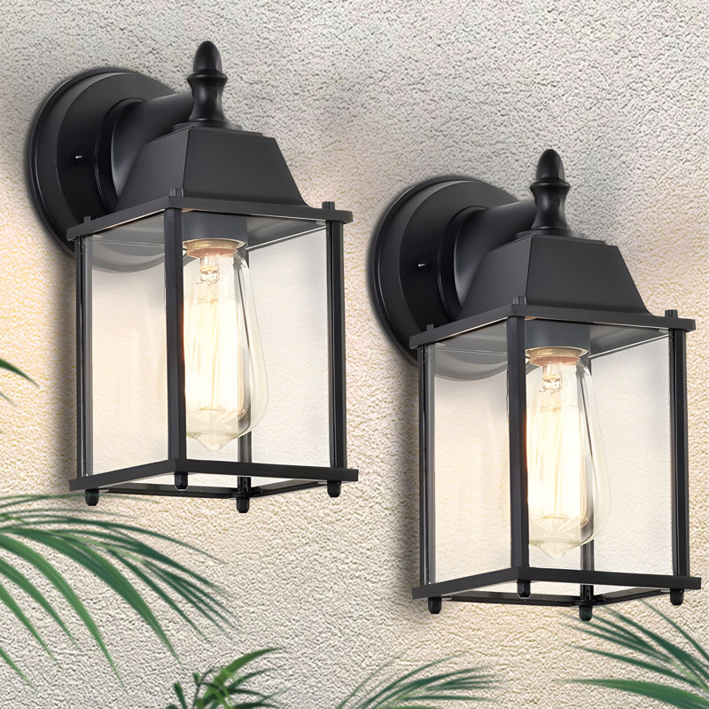 applique murale d'extérieur noire 2 paquets d'éclairage