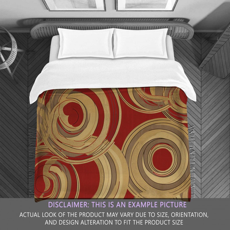 Funky Bedding, Gold/Red Abstract, King Comforter