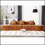 Canapé combiné moderne incurvé, tissu éponge, design minimaliste pour un salon confortable et élégant-2077325301