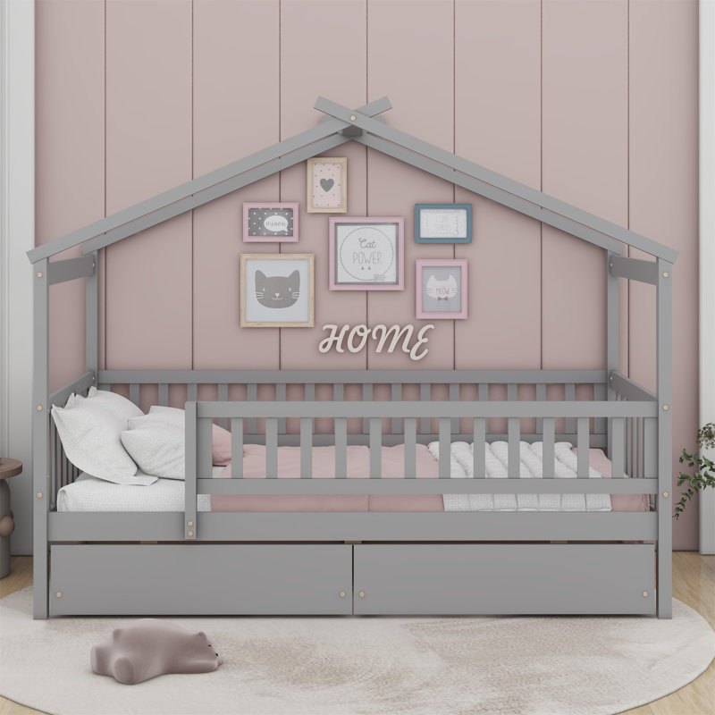 Aswin Canopy Storage Bed, Gray
