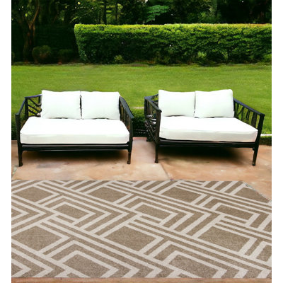 Tapis intérieur / extérieur beige et ivoire