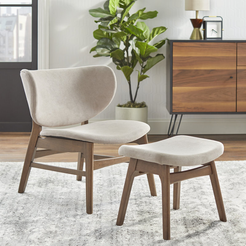 Ayres Upholstered Side Chair with Ottoman