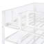 Lit mezzanine en métal blanc avec 4 tablettes et espace de lecture. Look moderne pour les chambres à coucher. Rangement polyvalent. Lattes de sommeil confortables. Garde-corps double-121116474-121116475