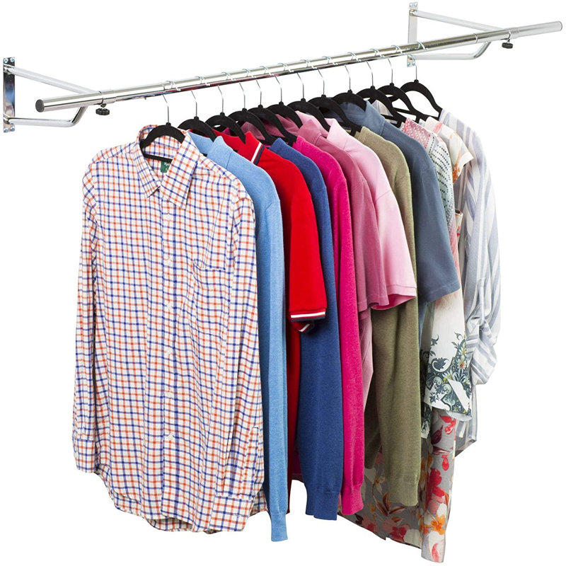 Fairhill 183cm Wall Mounted Clothes Rack, Chrome Plated