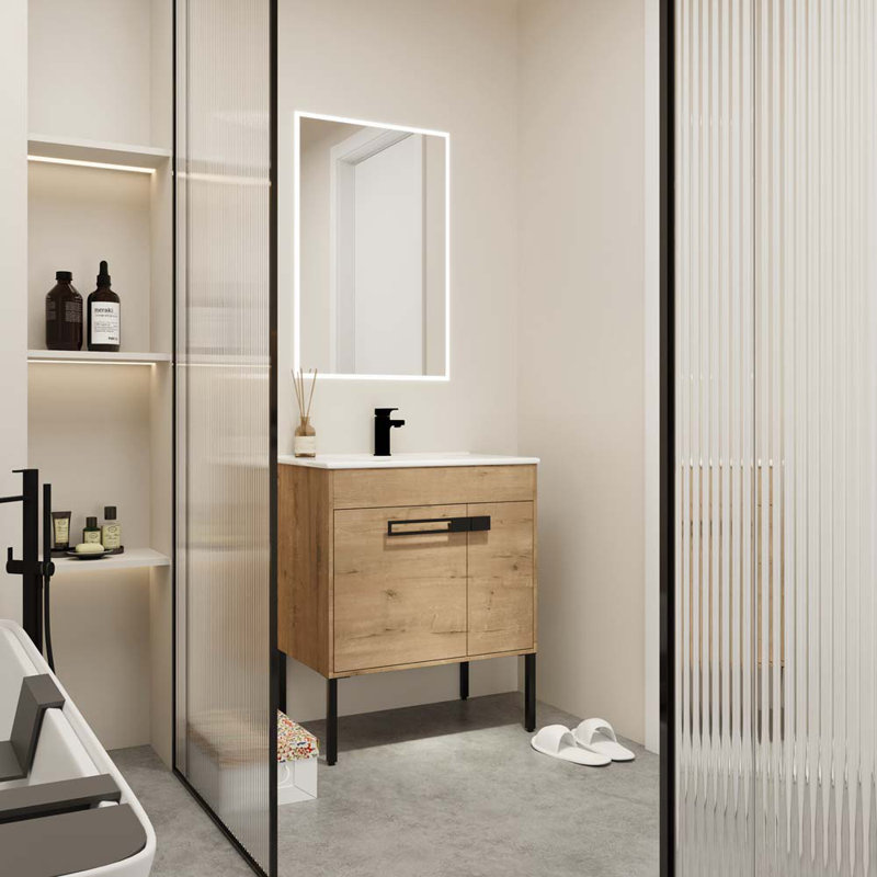 30'' Single Bathroom Vanity with Sink, Imitative Oak