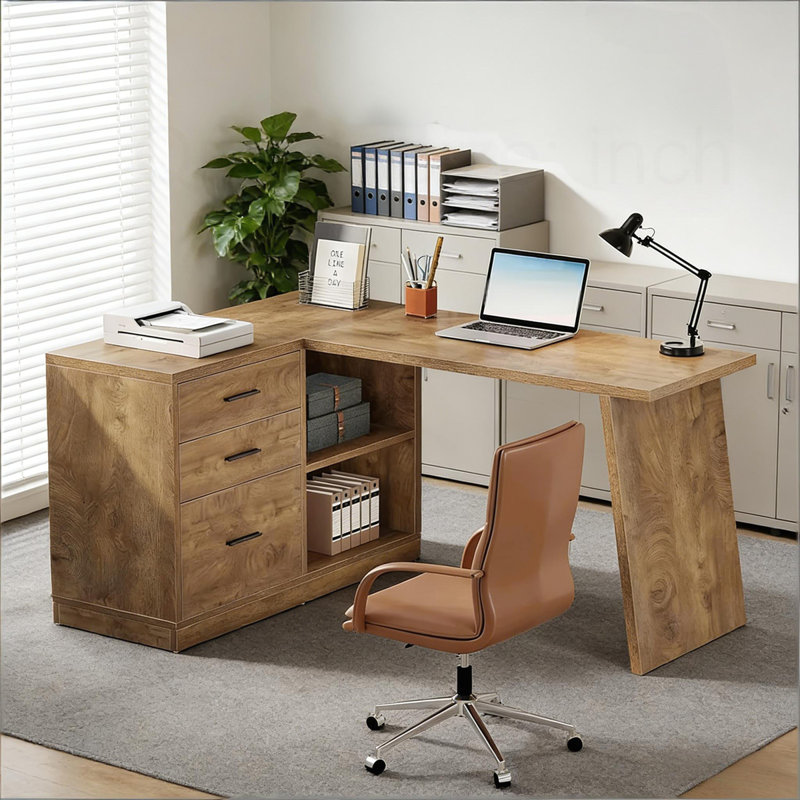 Modern L-Shaped Computer Desk