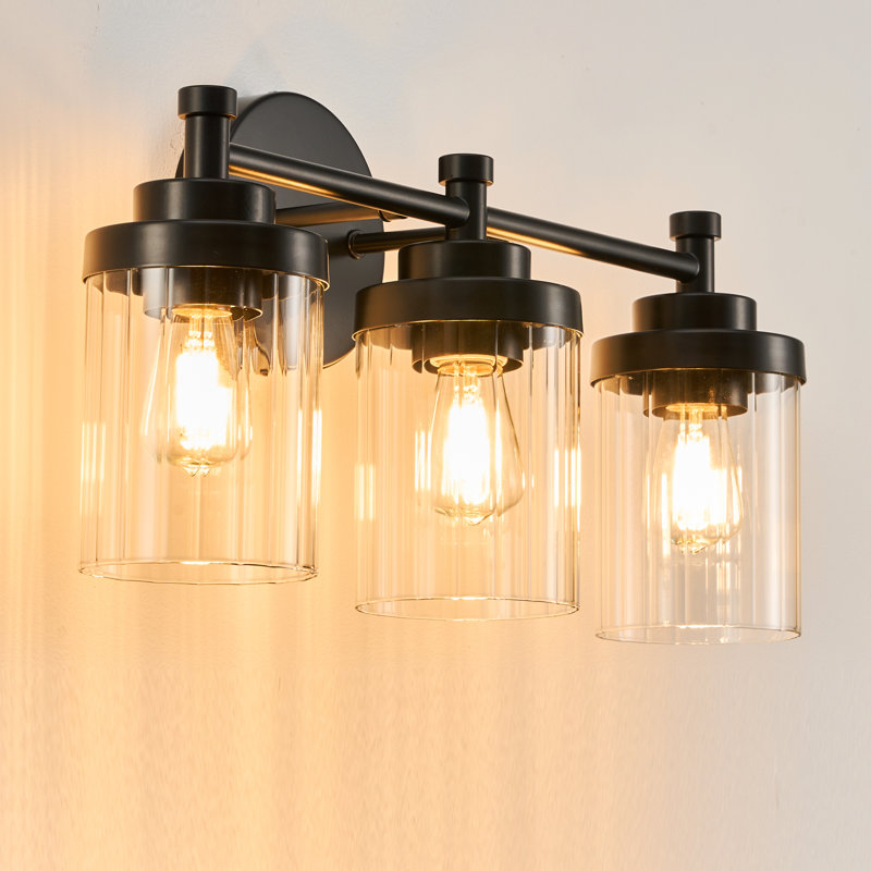 Crelake Dimmable Vanity Light, Matte Black, 3