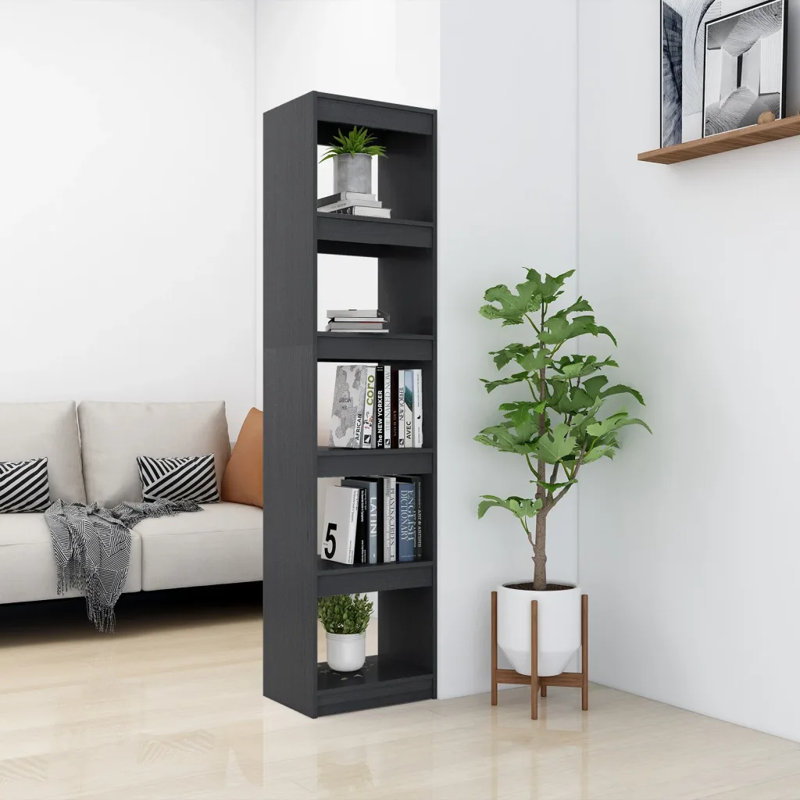 Jamarkis 167.5 cm H x 40 cm W Solid Wood Room Divider Bookcase, Honey Brown, 40 cm, 167.5 cm
