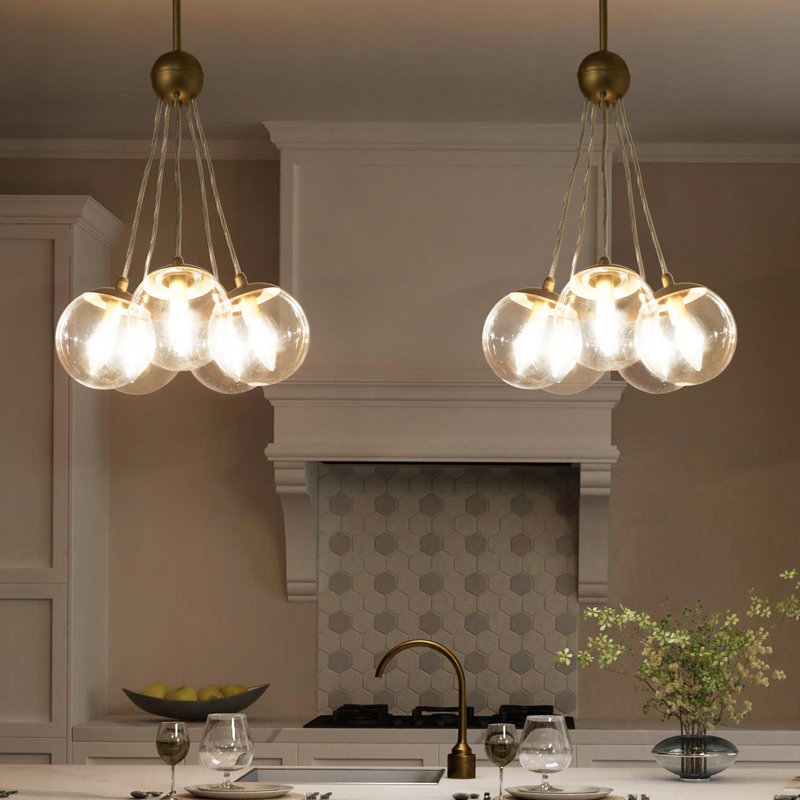 Kiersten 5-Light 16.5" W Dimmable Globe Pendant 